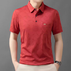 批发2026夏季新款中年男士翻领短袖polo衫宽松直筒高档半袖爸爸装上衣