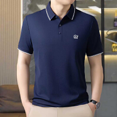 批发2026夏季新款中年男士翻领短袖polo衫宽松直筒高档半袖爸爸装上衣