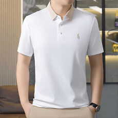 批发2026夏季新款中年男士翻领短袖polo衫宽松直筒高档半袖爸爸装上衣