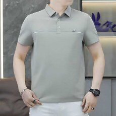 2026夏季新款中老年男士翻领短袖polo衫宽松高档半袖爸爸装上衣