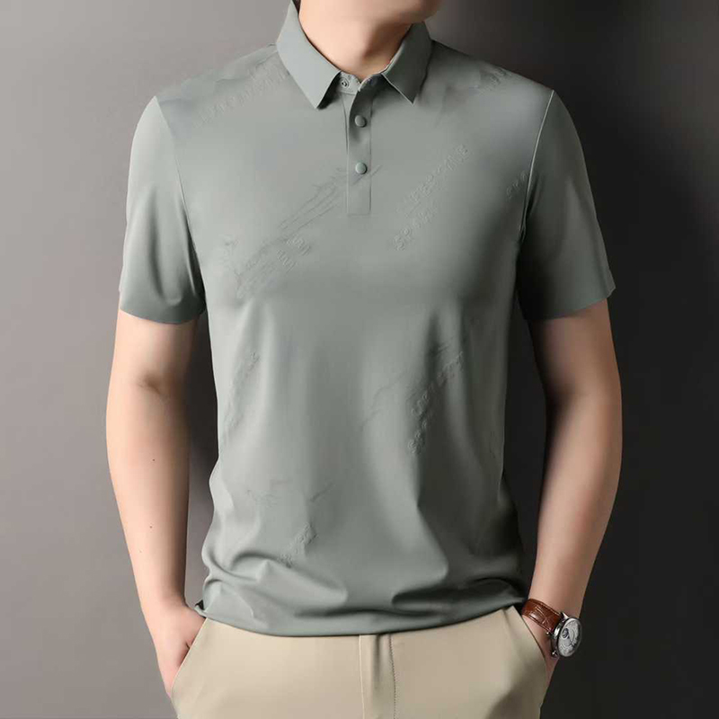 2026 여름 새로운 중노년 남성 폴로 칼라 반팔 POLO 셔츠 루즈핏 고급 반소매 아빠 로드 중 맨위