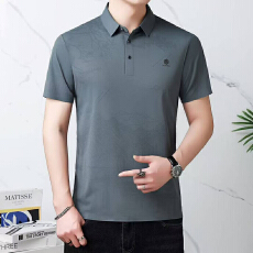 2026夏季新款中老年男士翻领短袖polo衫宽松高档半袖爸爸装上衣