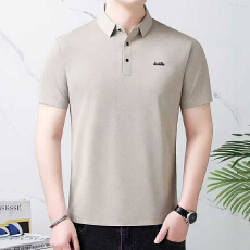 批发2026夏季新款中老年男士翻领短袖polo衫宽松高档半袖爸爸装上衣