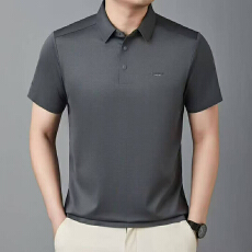 批发2026夏季新款中老年男士翻领短袖polo衫宽松高档半袖爸爸装上衣