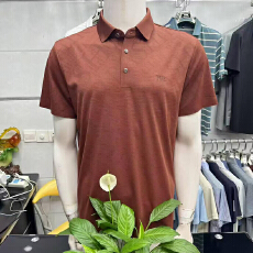 批发2026夏季新款中老年男士翻领短袖polo衫宽松高档半袖爸爸装上衣