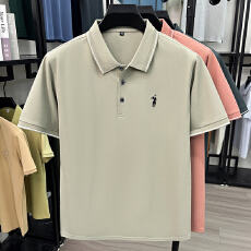 批发正品冰丝短袖<b class='q'>t</b><b class='q'>恤</b><b class='q'>男士</b>夏季新款大码宽松半袖体恤POLO衫刺绣爸爸装<b class='q'>T</b>