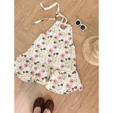 批发im向 雾漫山樱~重工刺绣挂脖吊带女不规则荷叶边宽松A<b class='q'>字</b>无袖上衣