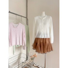 批发春季新款韩系ins温柔风超细<b class='q'>羊毛</b>马海混纺纱薄<b class='q'>开衫</b>