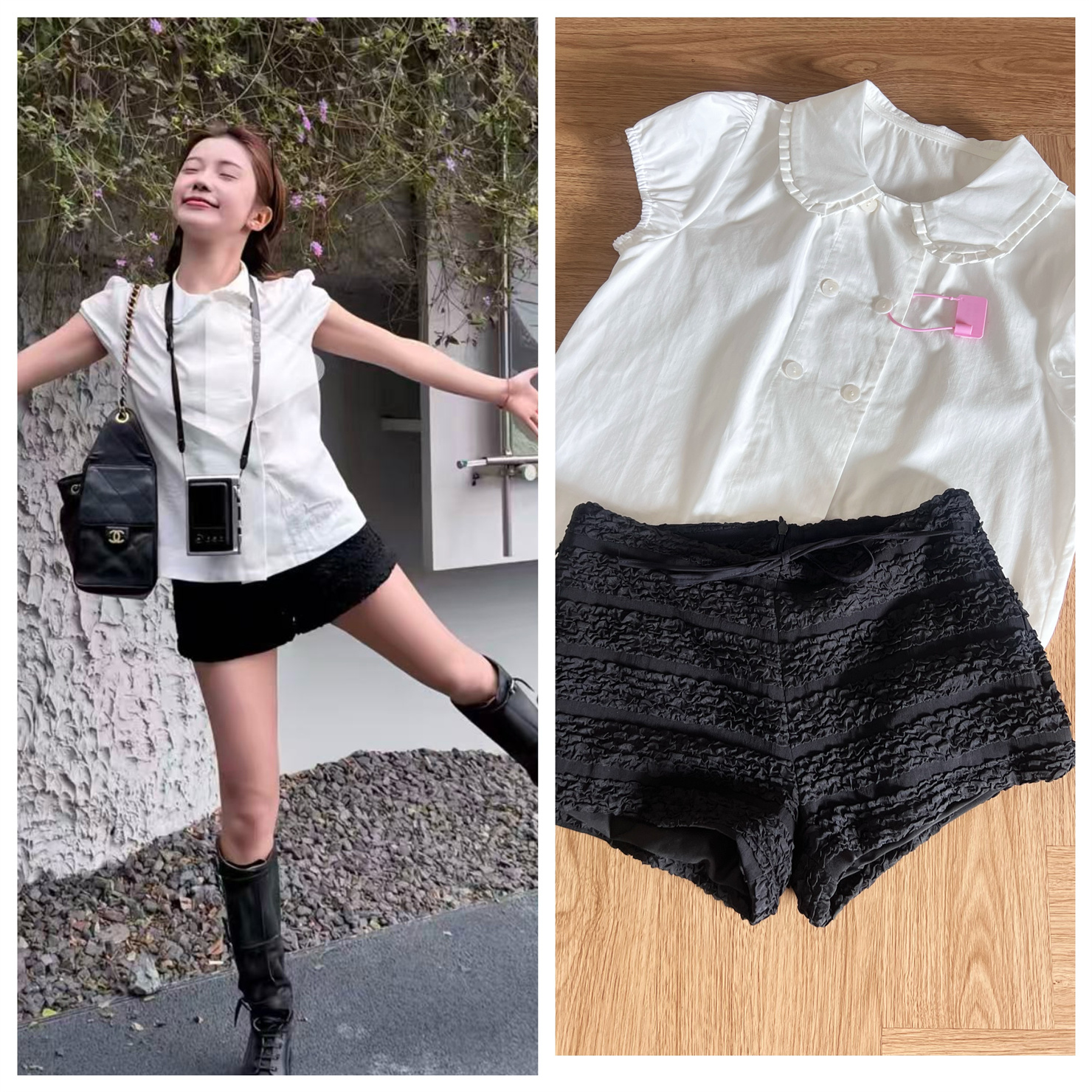 하우스 여성 같은 단락 펌프 Pleat 메커니즘 느슨함 센스 슬림해 보이는 핫 바지