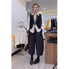 批发2026网红新款西装马甲女不规则飘带坎肩一粒扣无袖外搭马甲潮