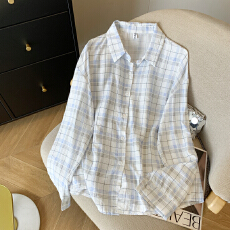 批发实拍韩系复古慵懒宽松<b class='q'>衬衫女</b>夏季百搭衬衣休闲防晒轻薄防晒衣