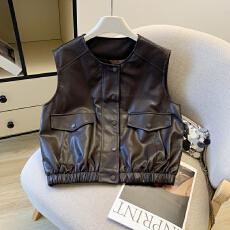 批发实拍 高品质洋气时尚百搭短款PU蛋白皮衣软糯短款皮衣外塔女上衣