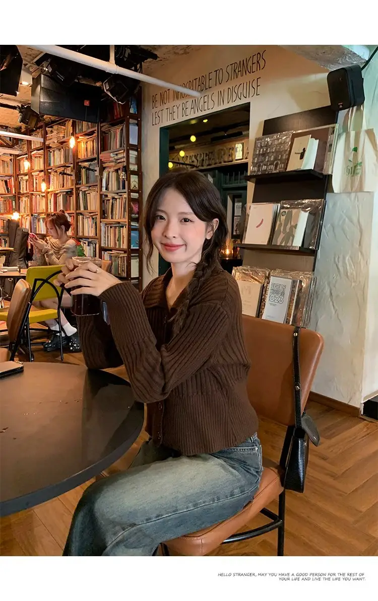 레이스 디테일 울 가디건 상세 이미지 10