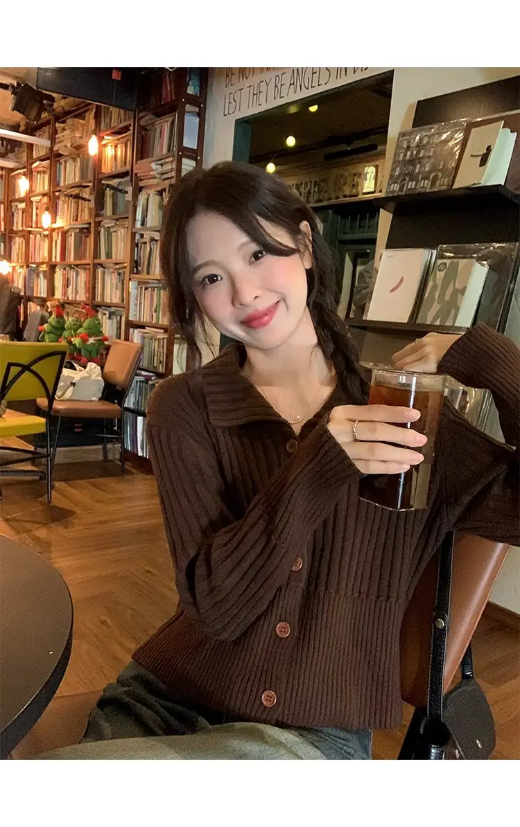 레이스 디테일 울 가디건 상세 이미지 11