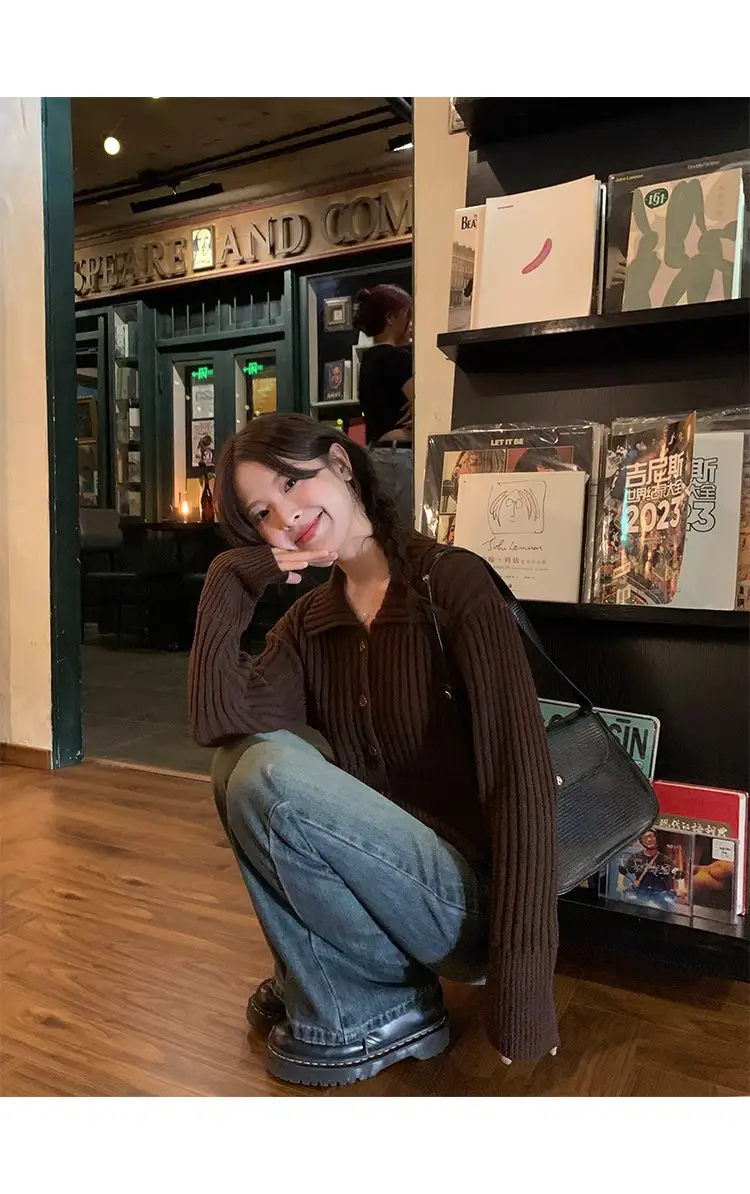 레이스 디테일 울 가디건 상세 이미지 15