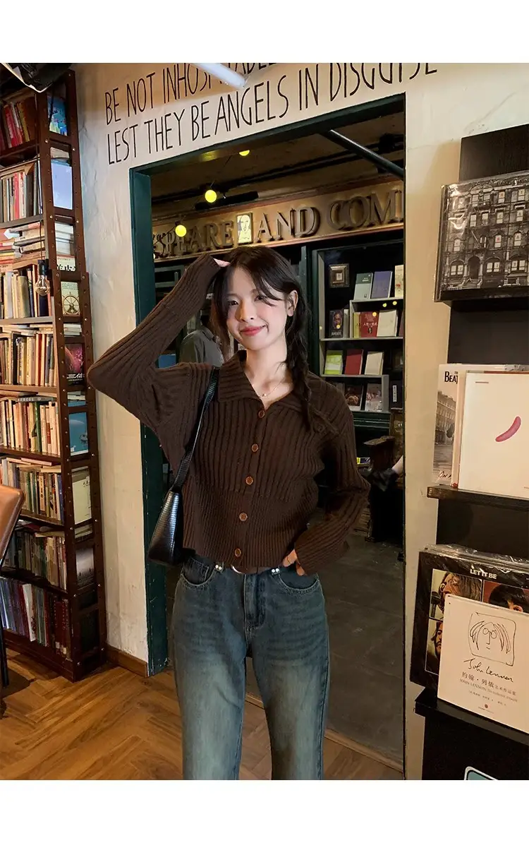 레이스 디테일 울 가디건 상세 이미지 16