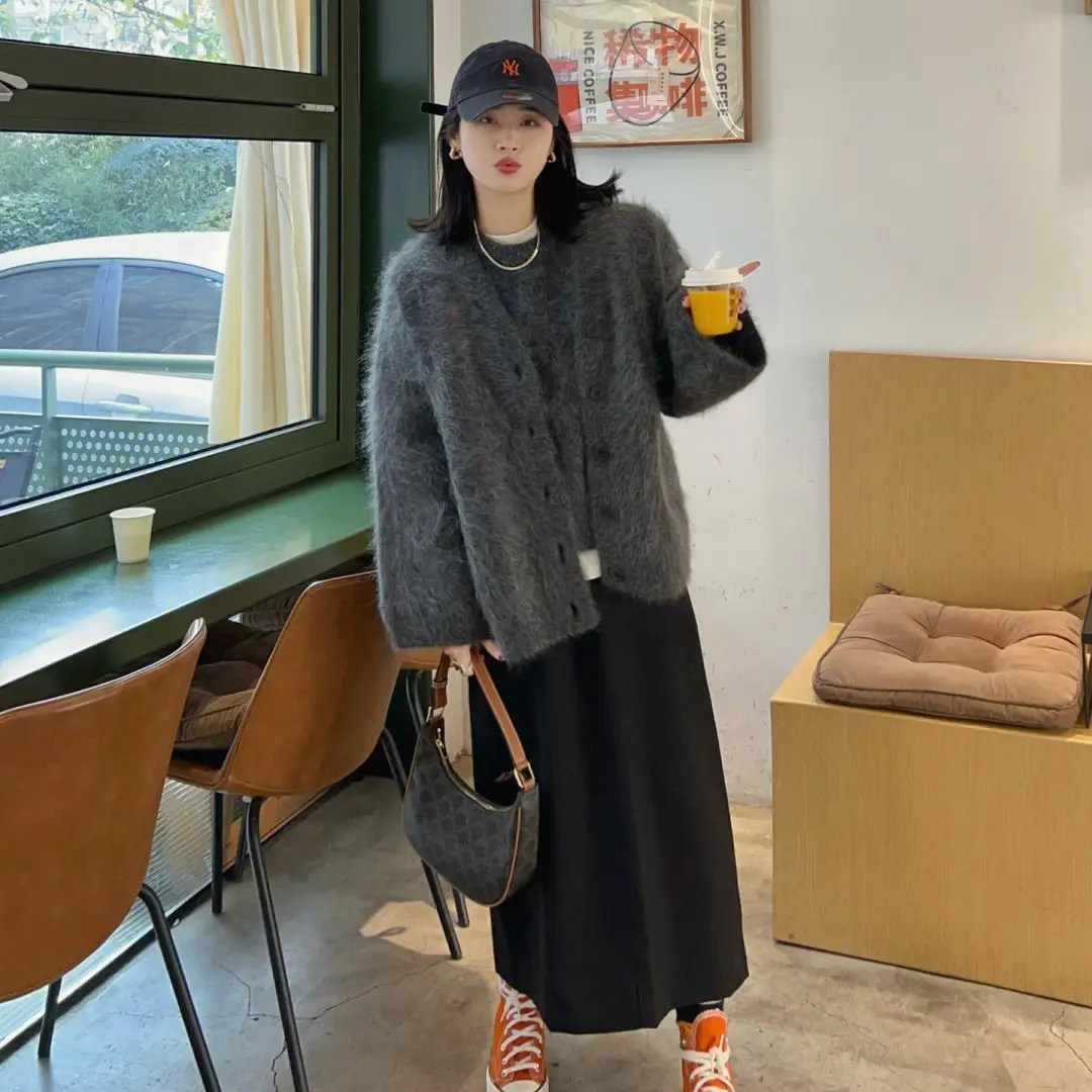 레이스 디테일 울 가디건 상세 이미지 3