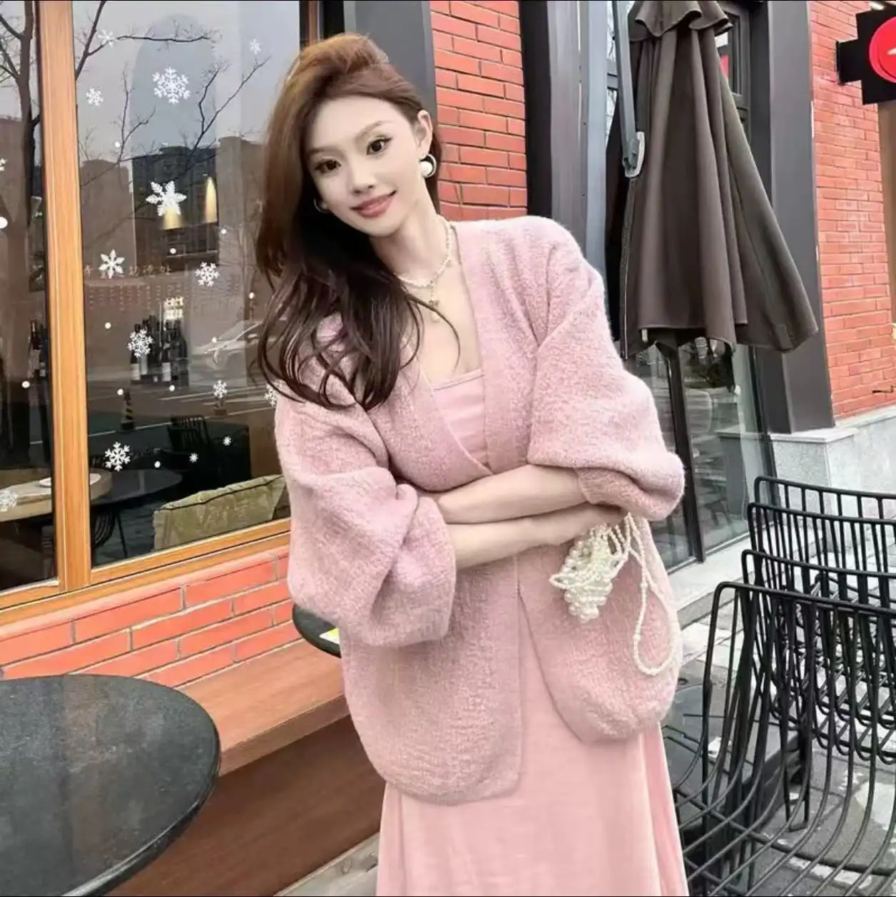 울 루즈핏 퍼프소매 가디건 상세 이미지 2