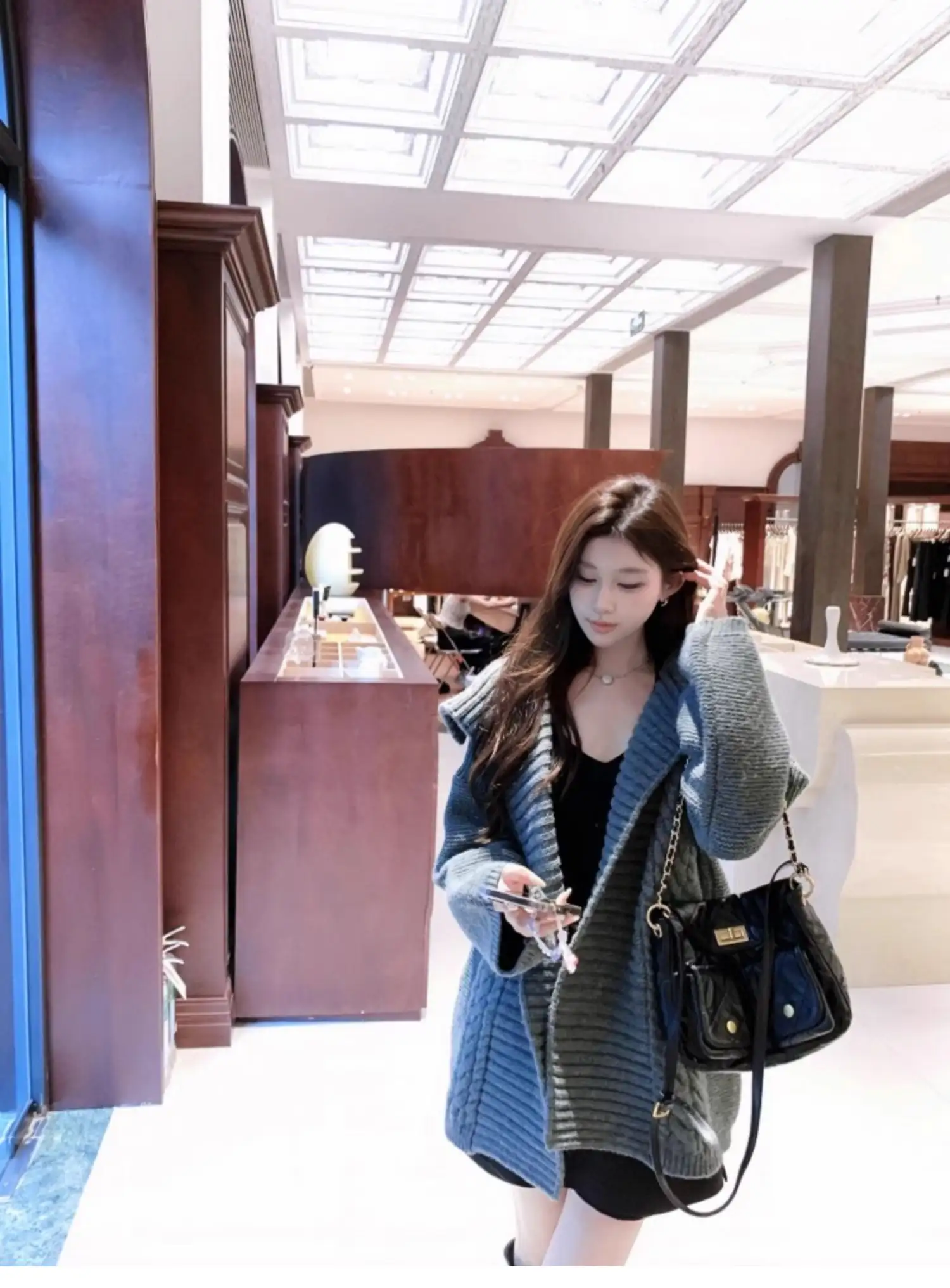 한국인기 폴드 칼라 꽈배기 니트 가디건 상세 이미지 13