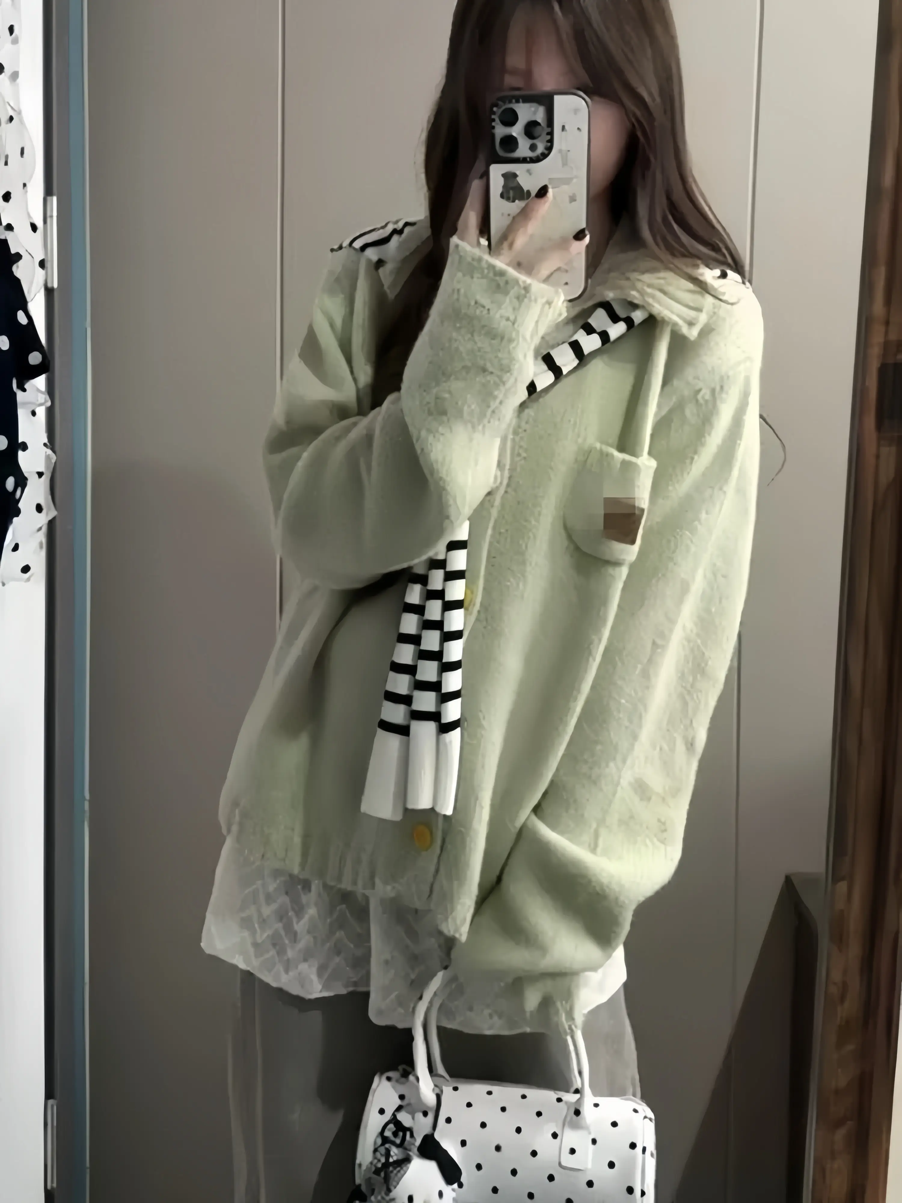 한국인기 컬러 버튼 폴로넥 울 가디건 상세 이미지 2