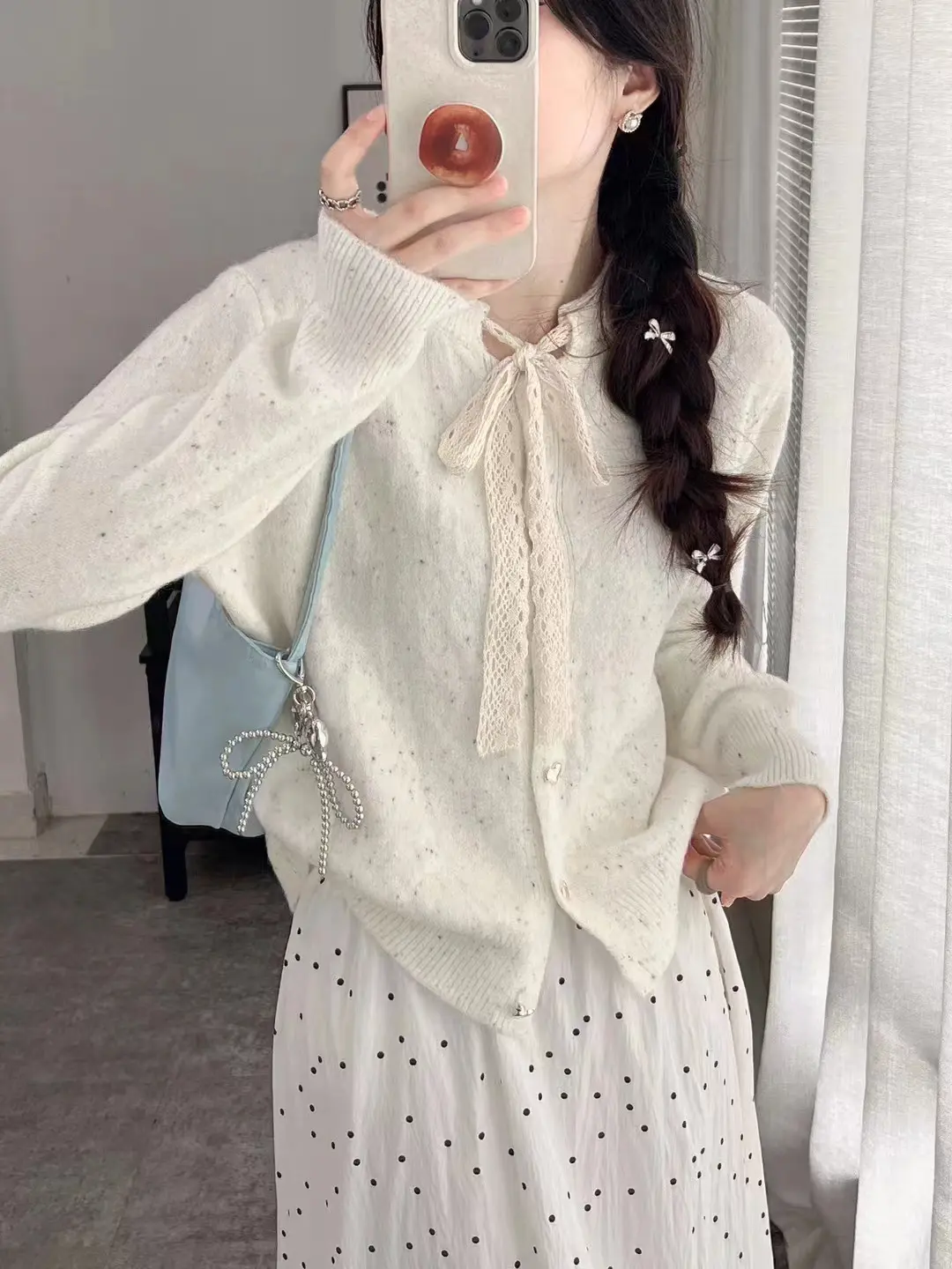 한국인기 러블리 단추 가디건 니트 상세 이미지 1