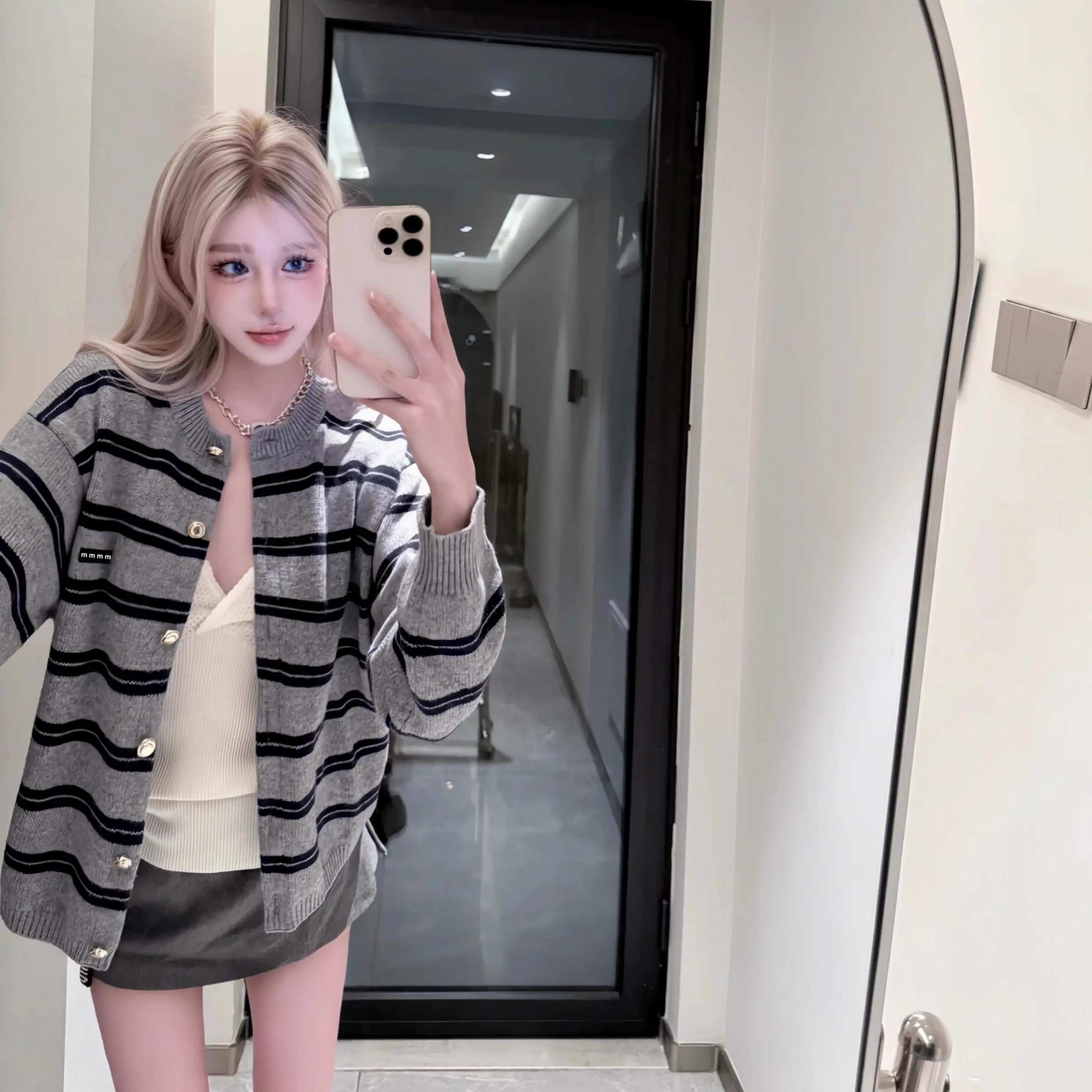 한국인기 스트라이프 울 가디건 상세 이미지 5