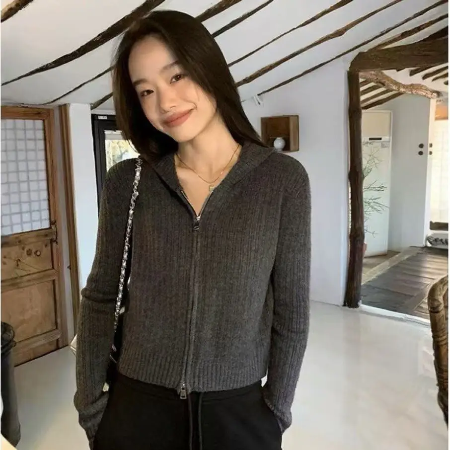 한국인기 더블 지퍼 울 가디건 상세 이미지 5