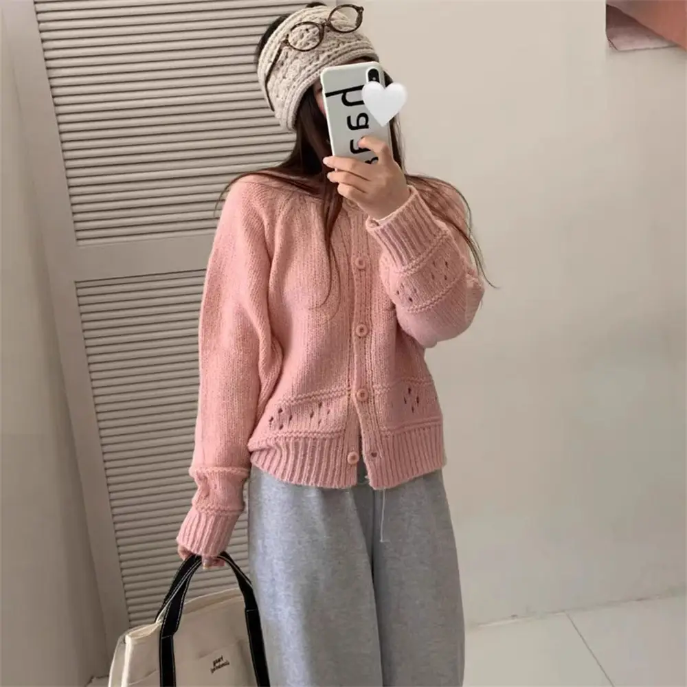 러블리 레이스 라운드넥 울 가디건 상세 이미지 8
