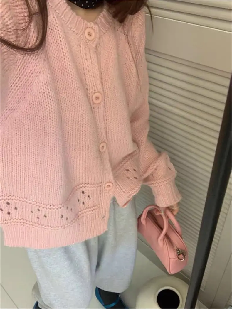 러블리 레이스 라운드넥 울 가디건 상세 이미지 10