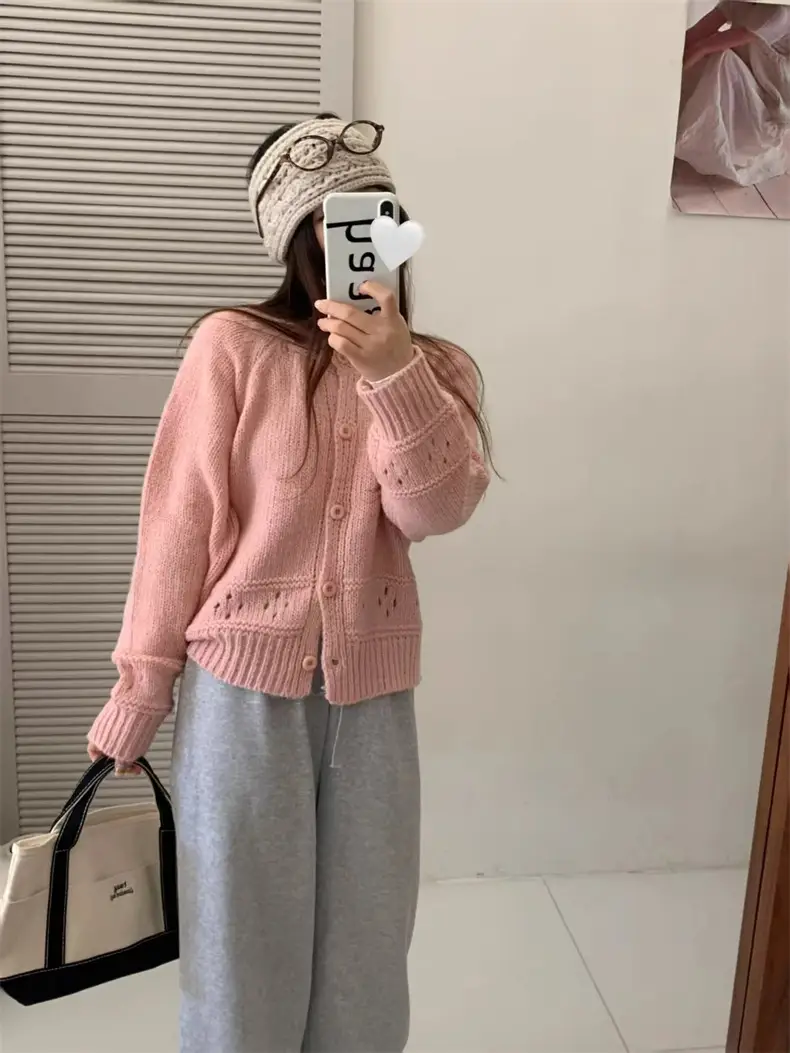 러블리 레이스 라운드넥 울 가디건 상세 이미지 11