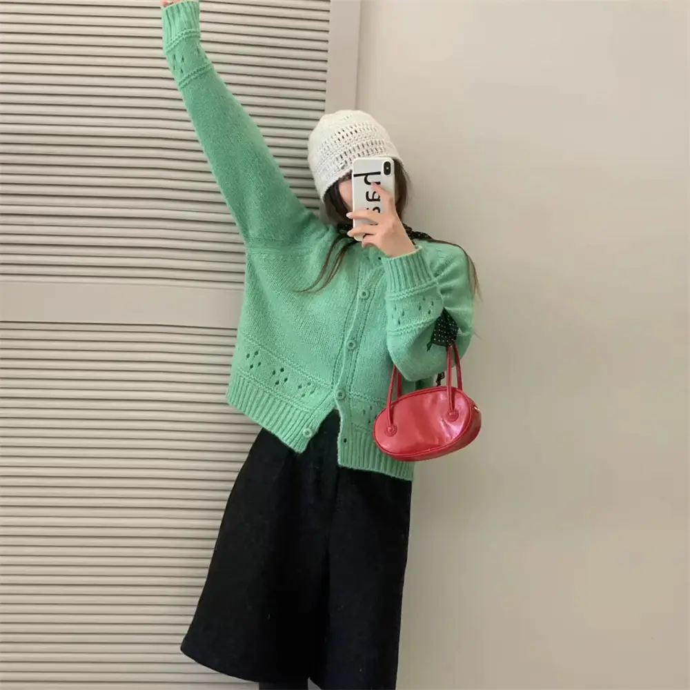 러블리 레이스 라운드넥 울 가디건 상세 이미지 12