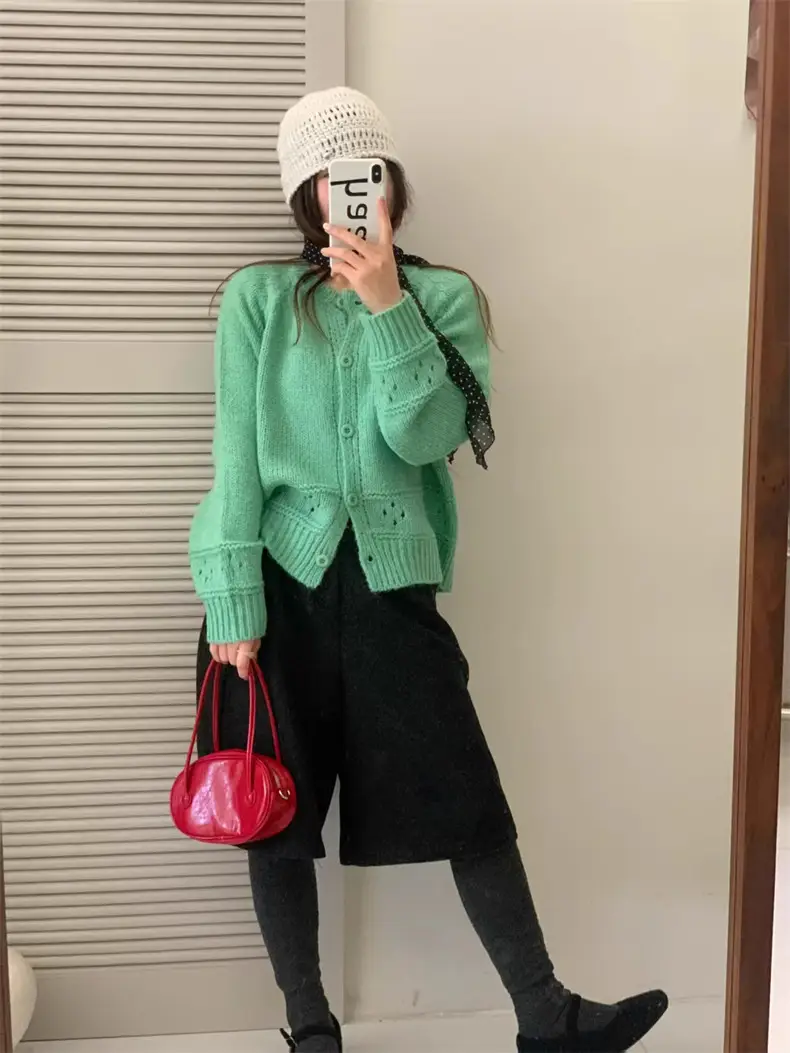 러블리 레이스 라운드넥 울 가디건 상세 이미지 15