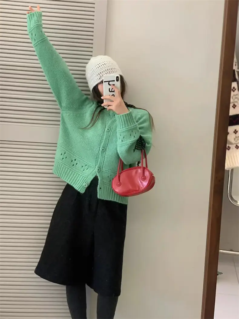 러블리 레이스 라운드넥 울 가디건 상세 이미지 16