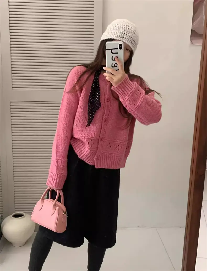 러블리 레이스 라운드넥 울 가디건 상세 이미지 20