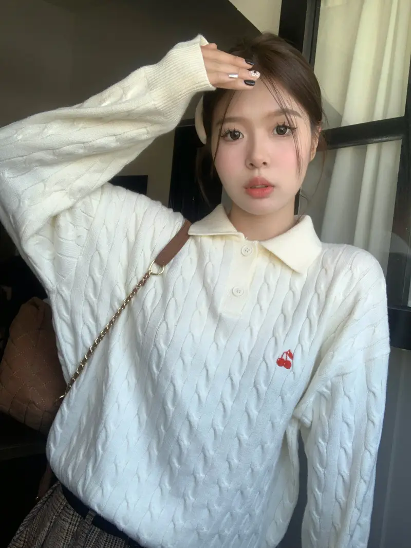 폴로넥 케이블 니트 상세 이미지 6