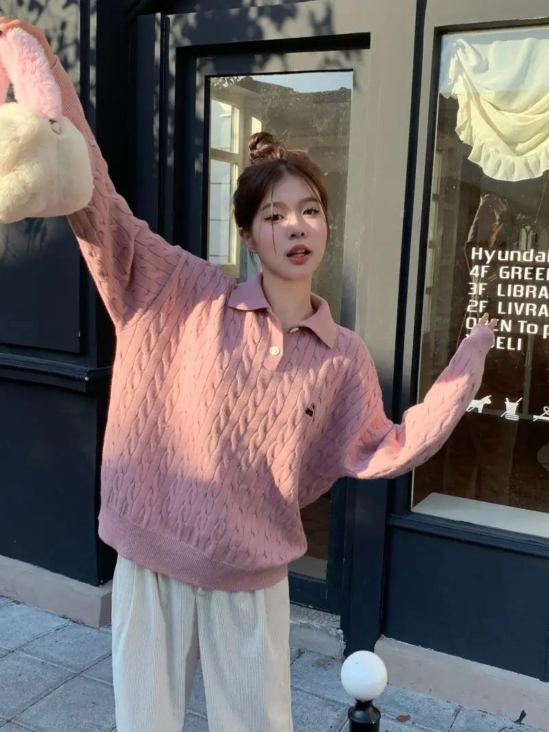 폴로넥 케이블 니트 상세 이미지 13