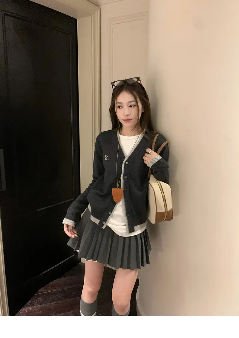 한국인기 루즈핏 울 니트 가디건 상세 이미지 8