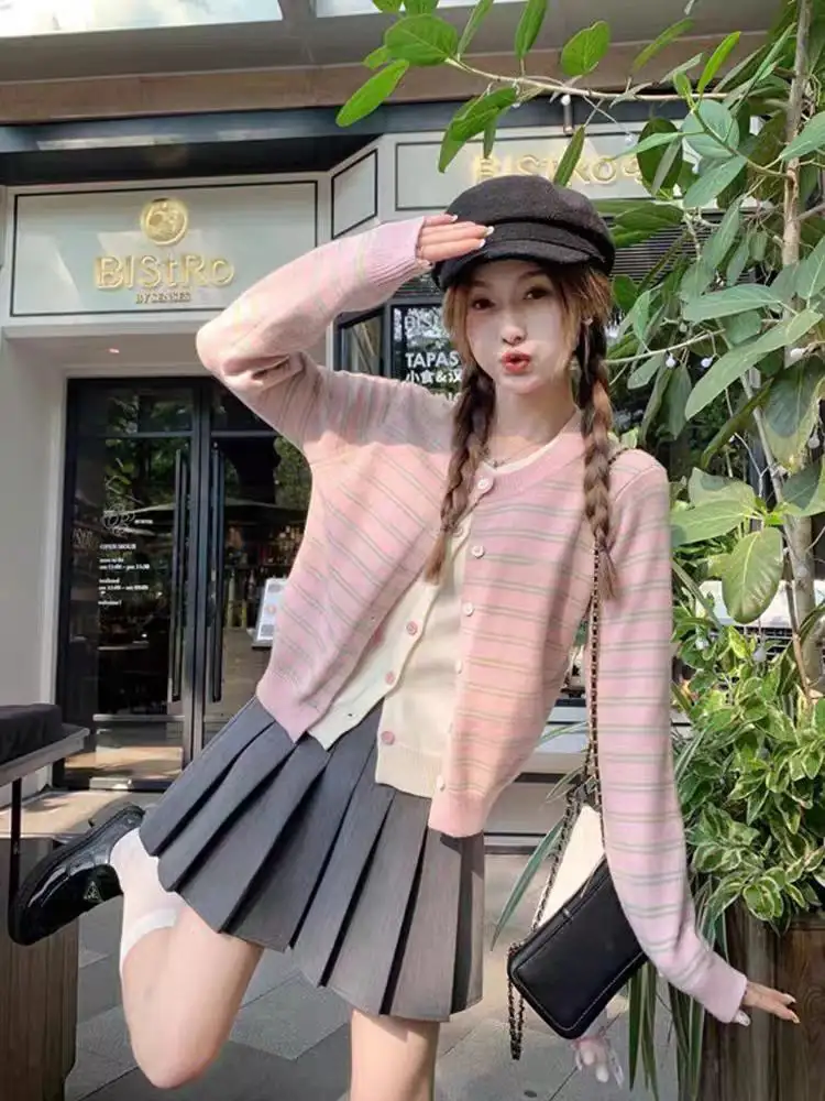 한국인기 러블리 프레피 가디건 세트 상세 이미지 1
