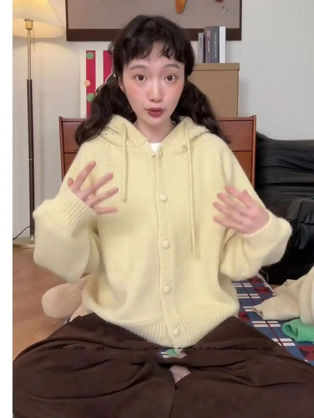 한국인기 레트로 울 니트 가디건 상세 이미지 4