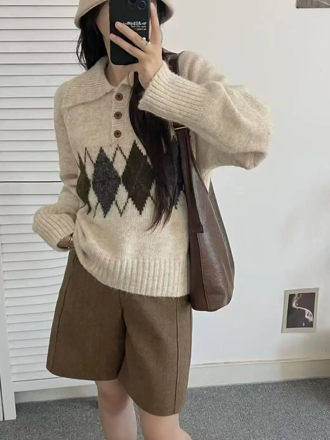 폴로 칼라 울 니트 상세 이미지 1