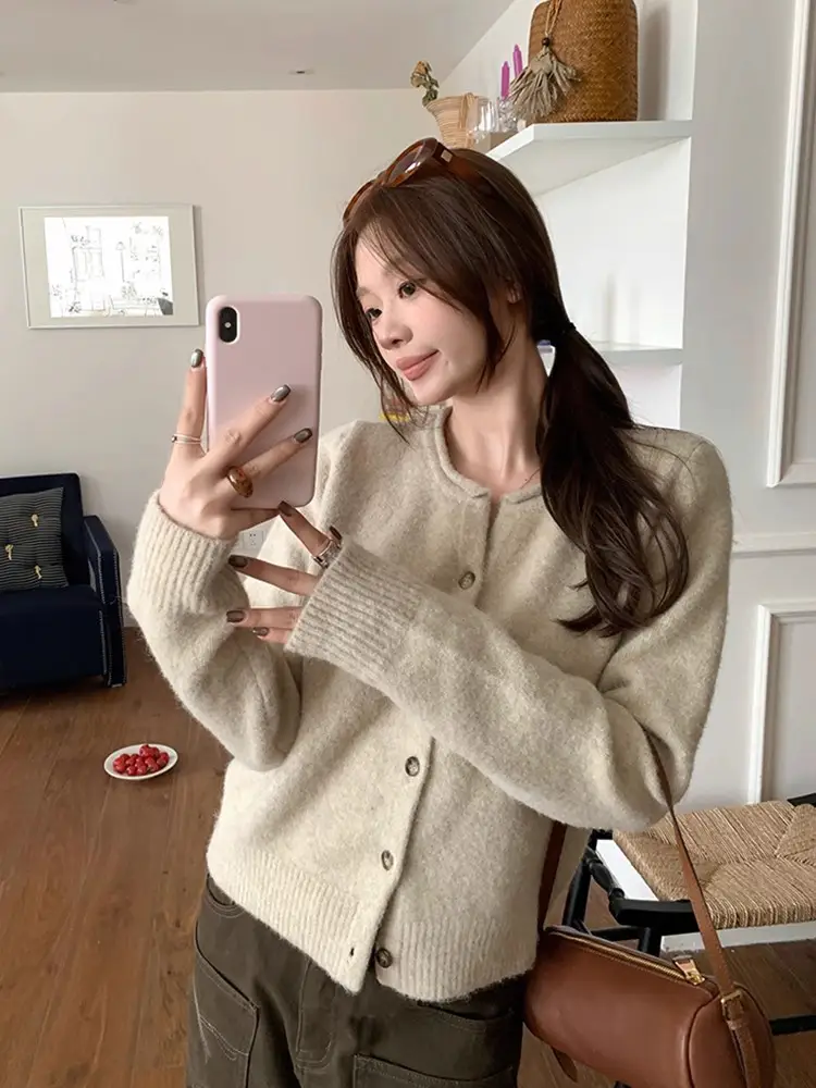 레트로 루즈핏 울 가디건 상세 이미지 1