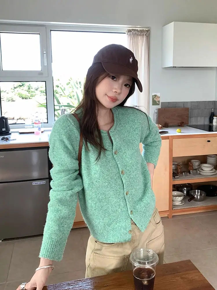 레트로 루즈핏 울 가디건