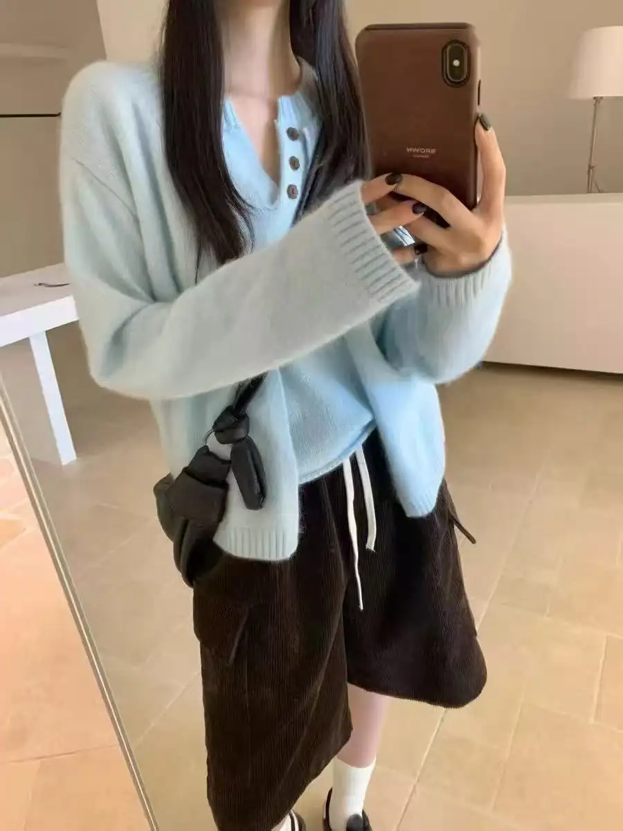 레이어드 룩 울 니트 카디건 상세 이미지 1