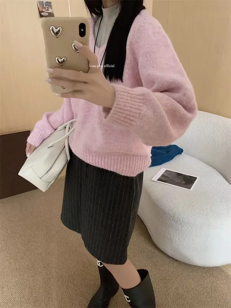 V넥 루즈핏 울 니트 상세 이미지 5