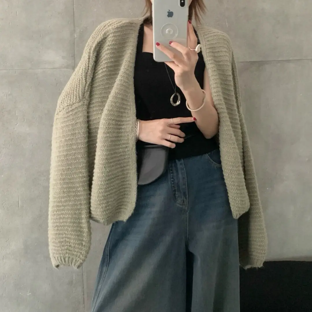 한국인기 루즈핏 울 가디건 상세 이미지 8