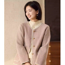 批发秋装外套小香风圆领上衣宽松<b class='q'>中老年</b>女装春秋气质针织开衫