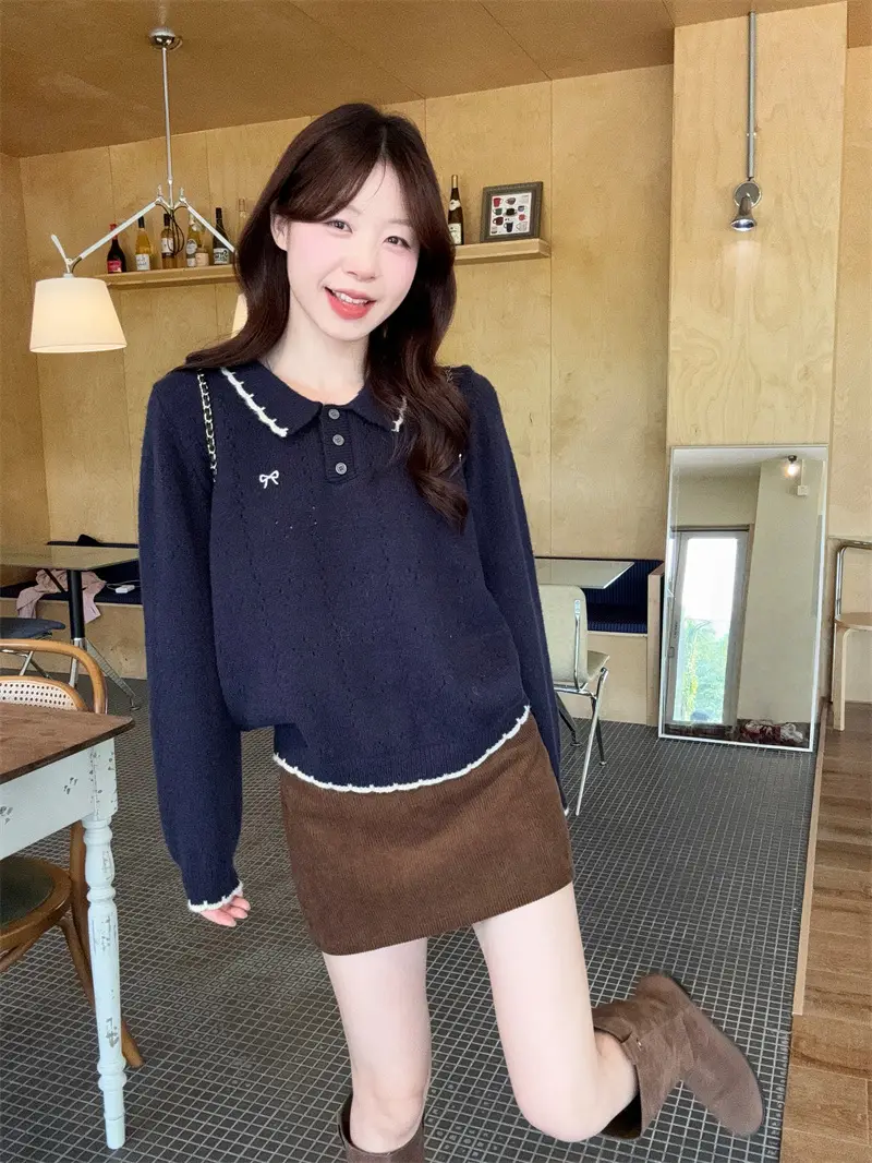자수 폴로 칼라 니트 상세 이미지 15