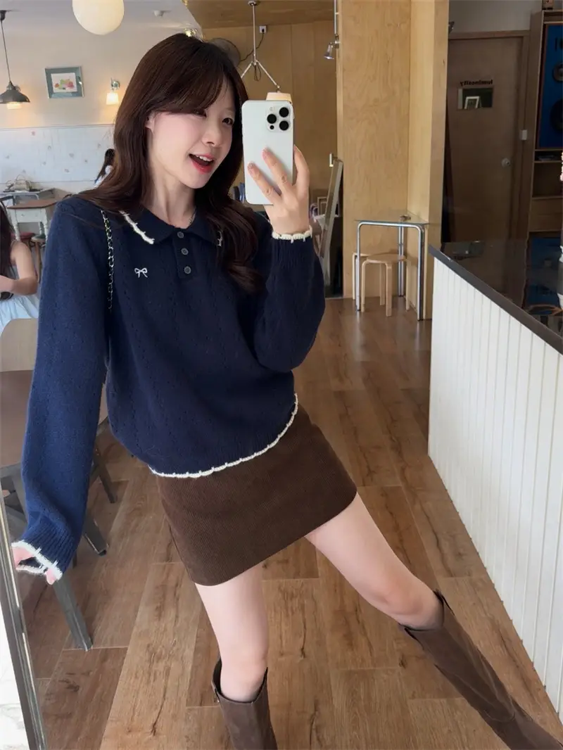 자수 폴로 칼라 니트 상세 이미지 18