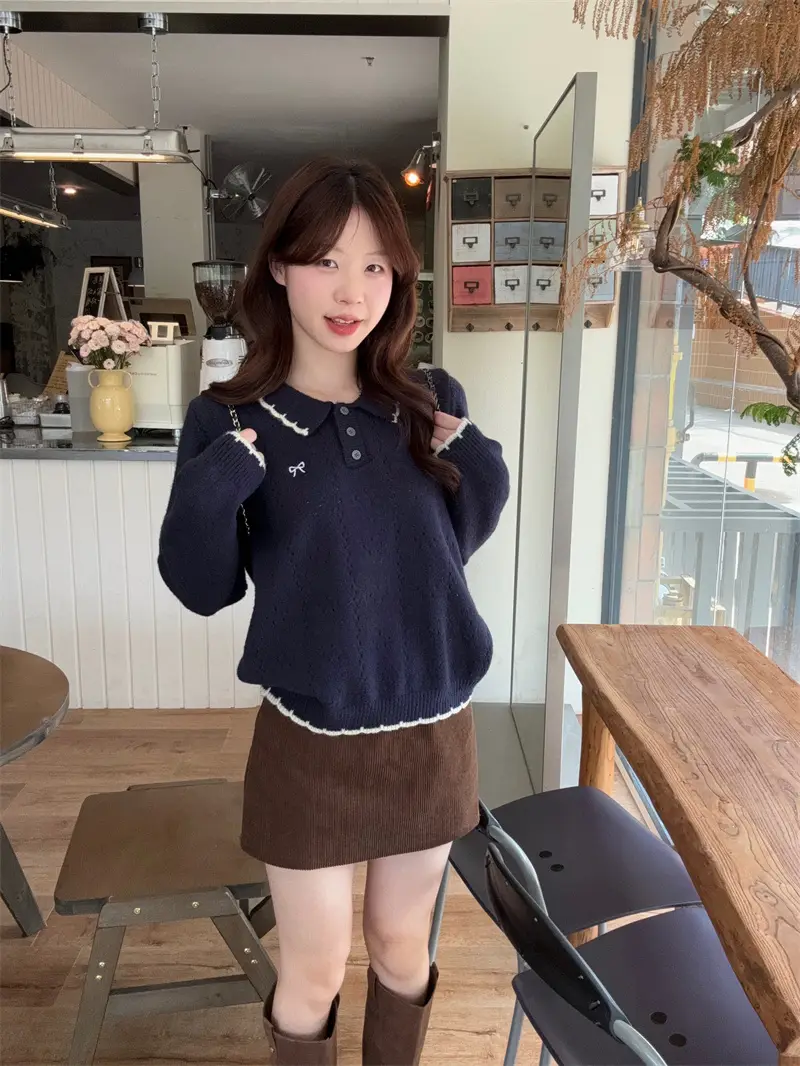 자수 폴로 칼라 니트 상세 이미지 19