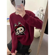 批发2025秋冬女韩版学生时尚套头卡通针织衫百搭休闲保暖内搭毛衣外套